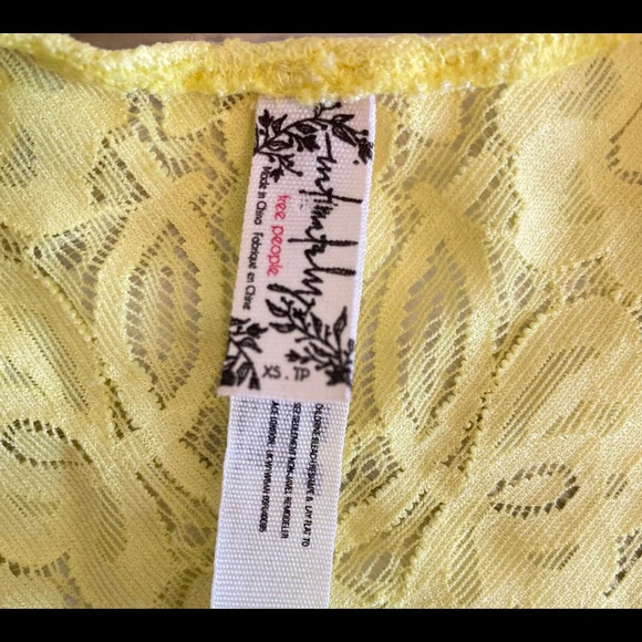 Free People Galloon Lace Racerback Yellow, sz XS - Picture 9 of 9